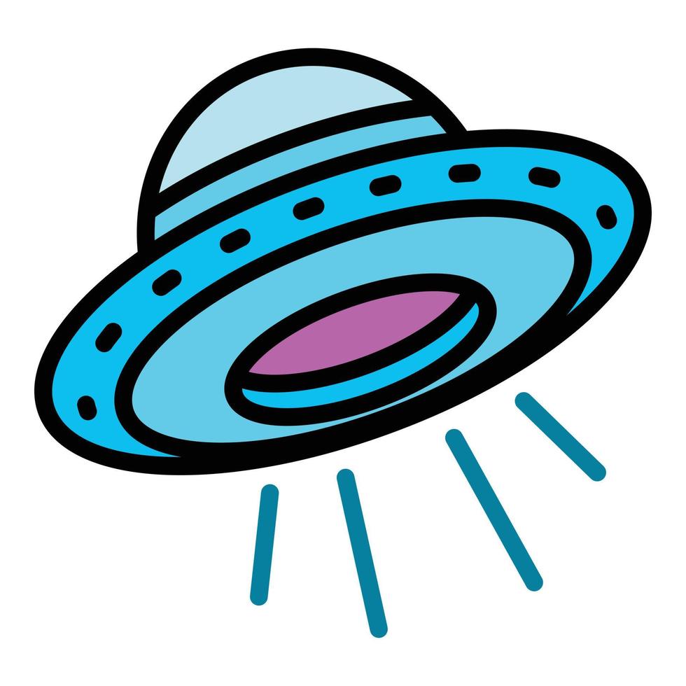 icono de ovni alienígena, estilo de contorno vector