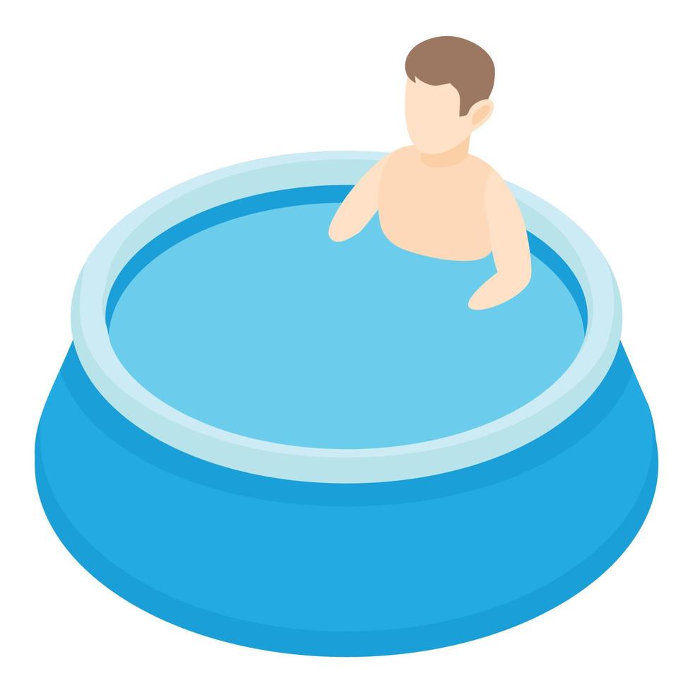 Kid pool icon, isometric style vector