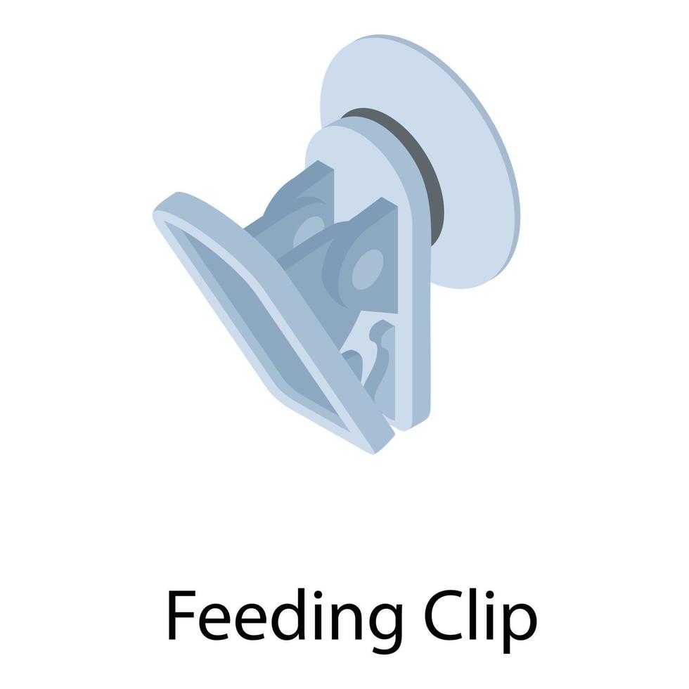 Feeding clip icon, isometric style vector