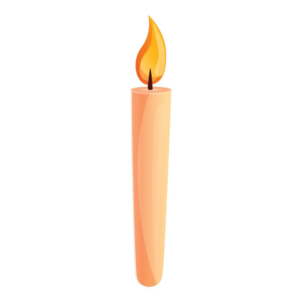 Wax candle icon, cartoon style vector