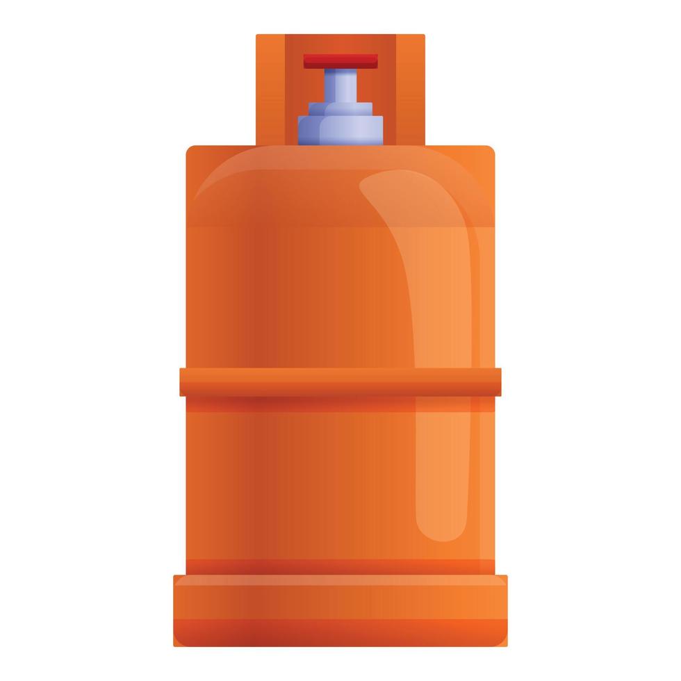 Compressed gas cylinder icon, cartoon style vector