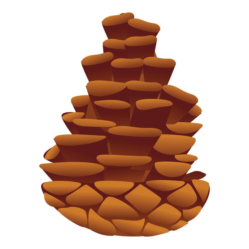 icono de cono de pino de coníferas, estilo de dibujos animados vector