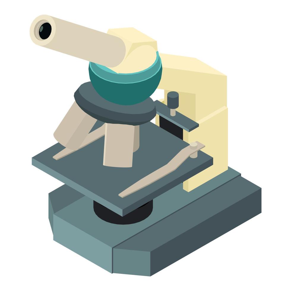 Science microscope icon, isometric style vector