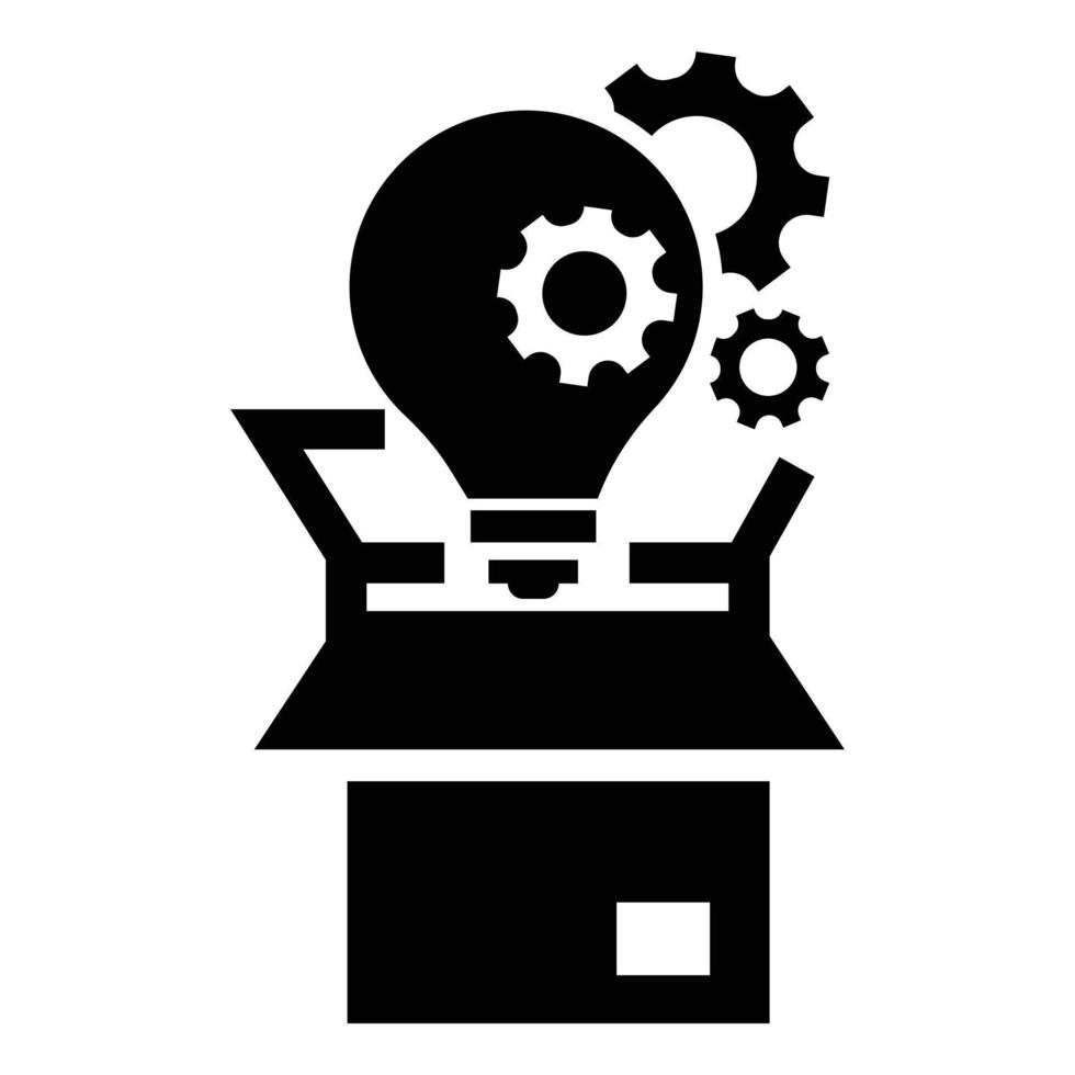 Bulb gear box icon, simple style vector