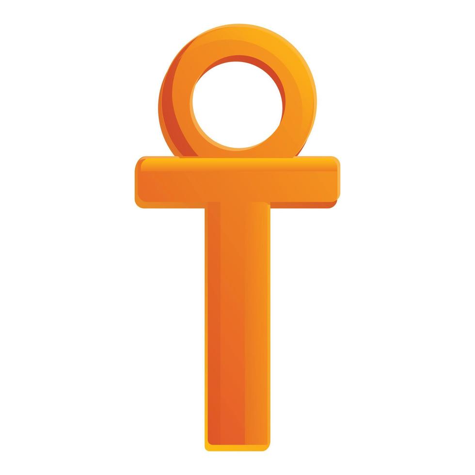 Cross ankh icon, cartoon style vector