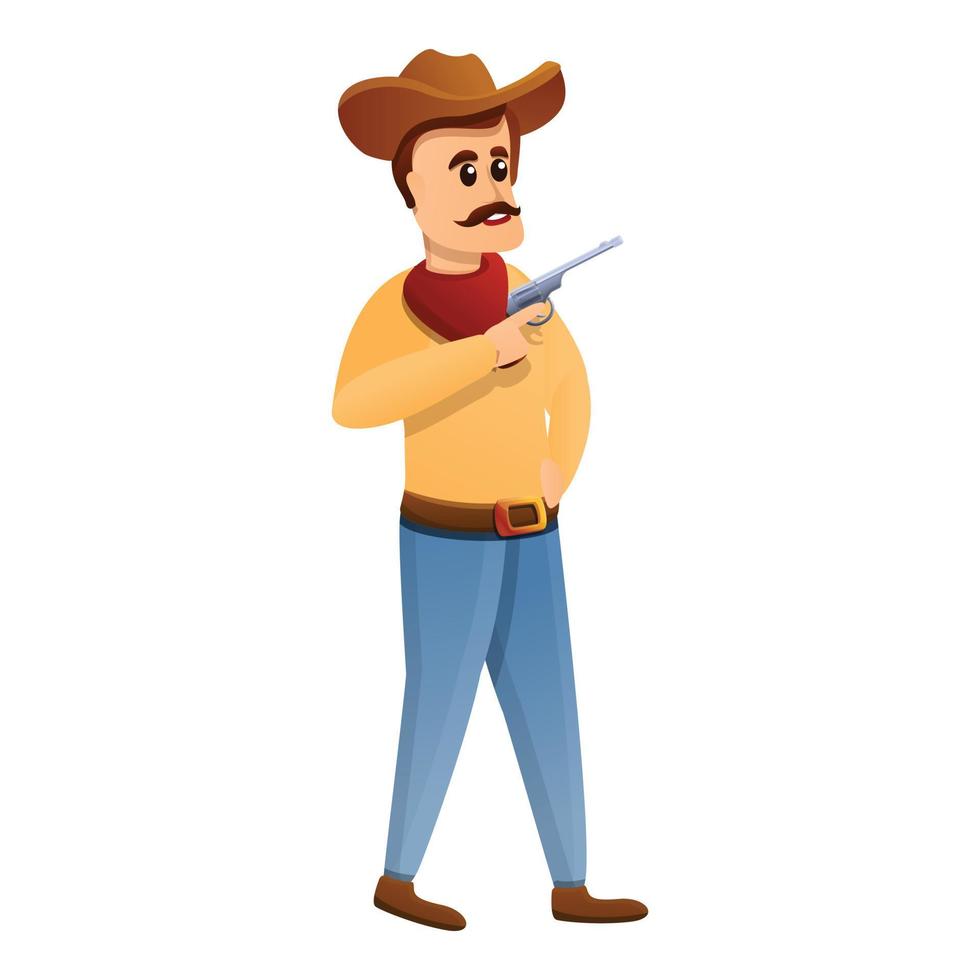 icono de vaquero, estilo de dibujos animados vector