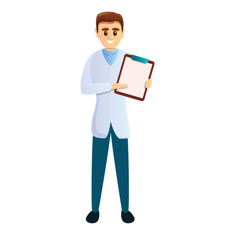 Doctor patient card icon, cartoon style vector