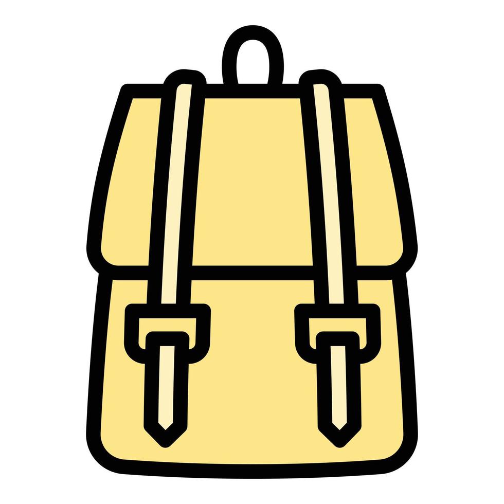 Textile backpack icon, outline style vector
