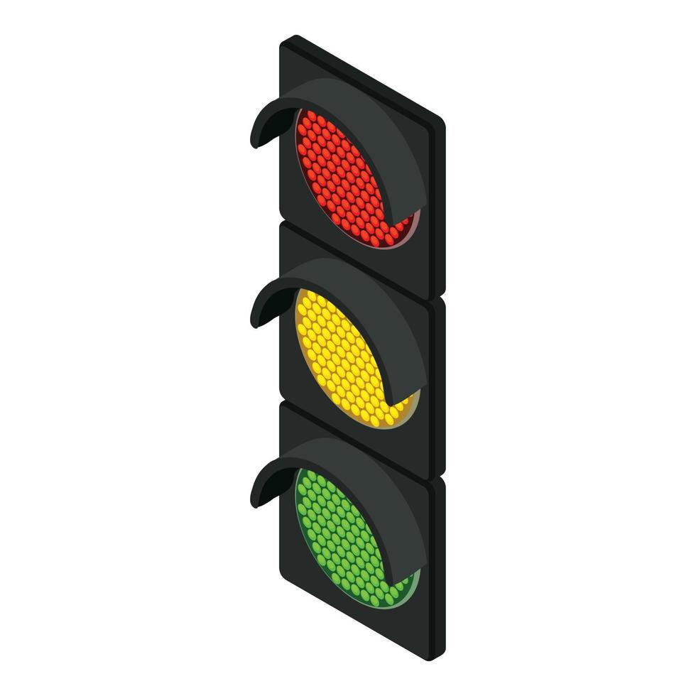 Traffic lights icon, isometric style vector