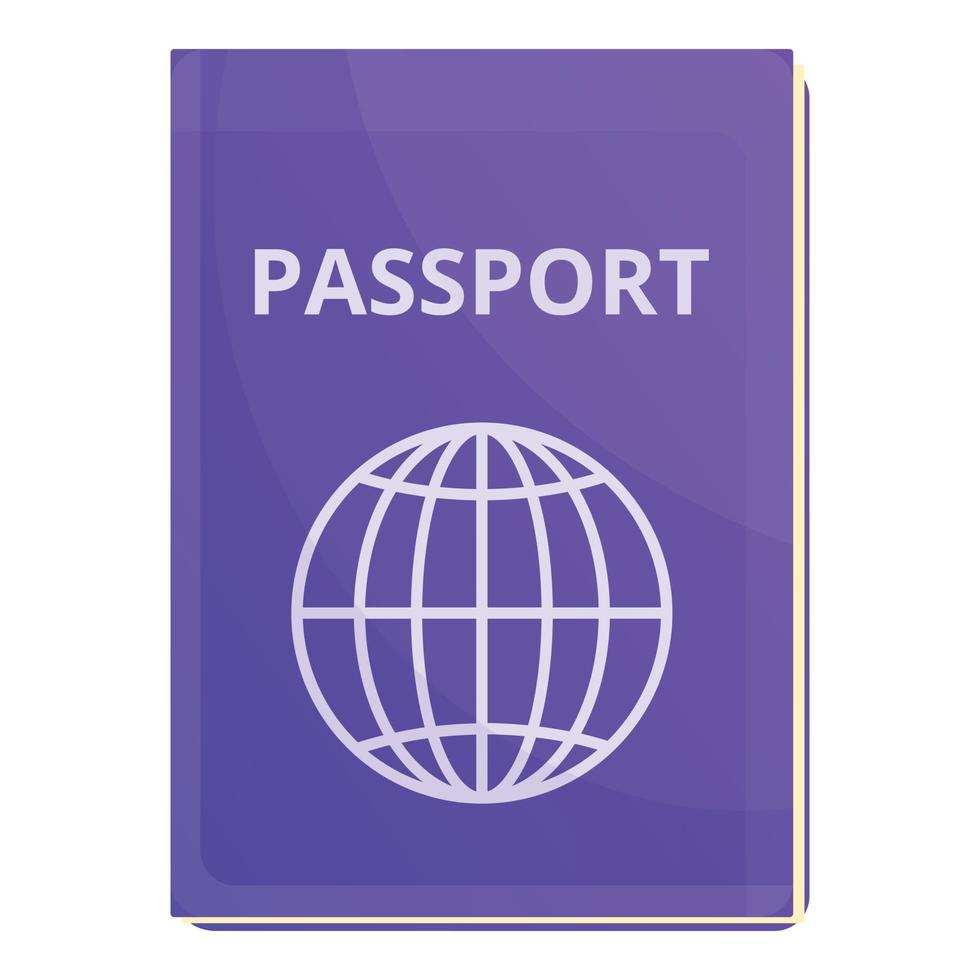 International passport icon, cartoon style vector