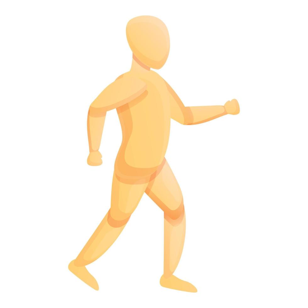 icono de maniquí de niño corriendo, estilo de dibujos animados vector