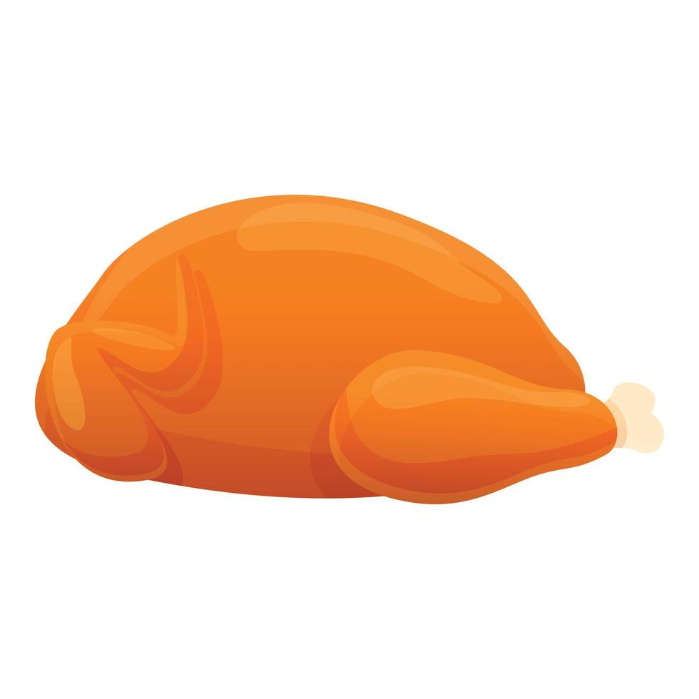 Grilled chicken icon, cartoon style vector