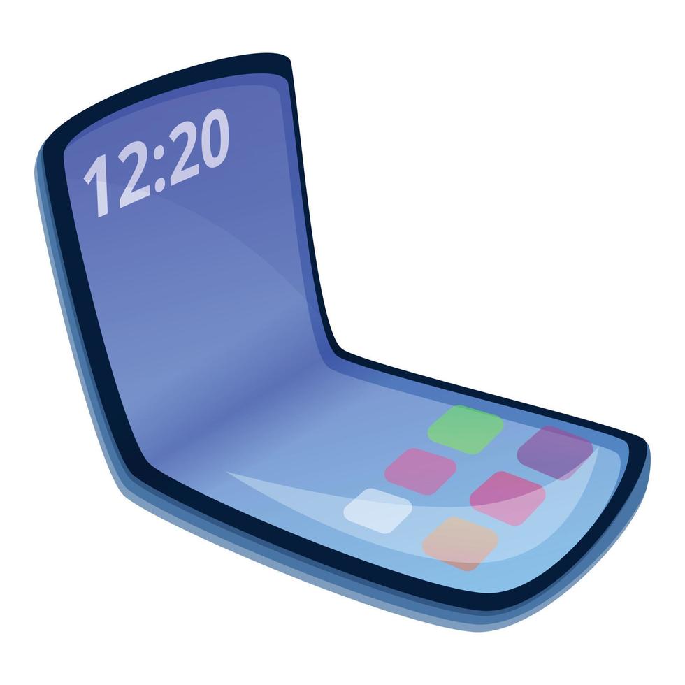 Flexible cellphone icon, cartoon style vector