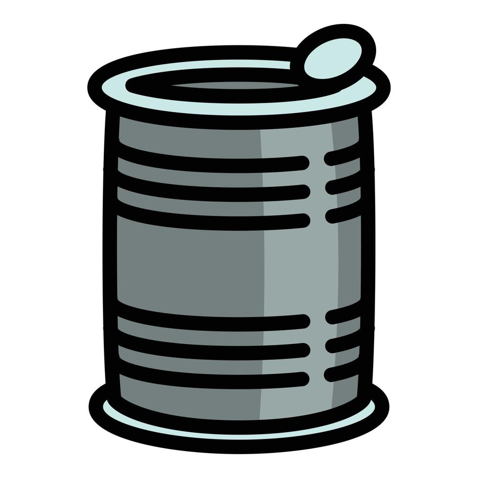 Steel tin can icon, outline style vector