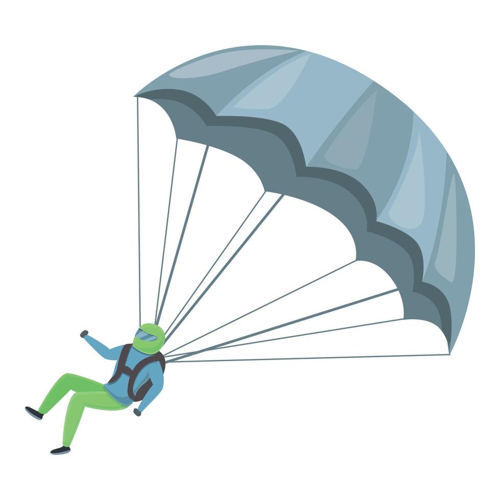 icono de paracaidismo deportivo, estilo de dibujos animados vector