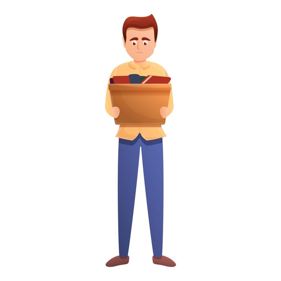 Unemployed candidate man icon, cartoon style vector