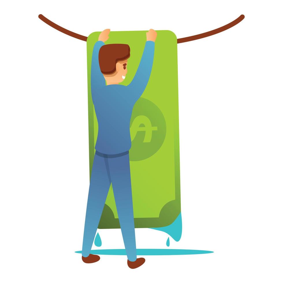 Money on dry icon, cartoon style vector