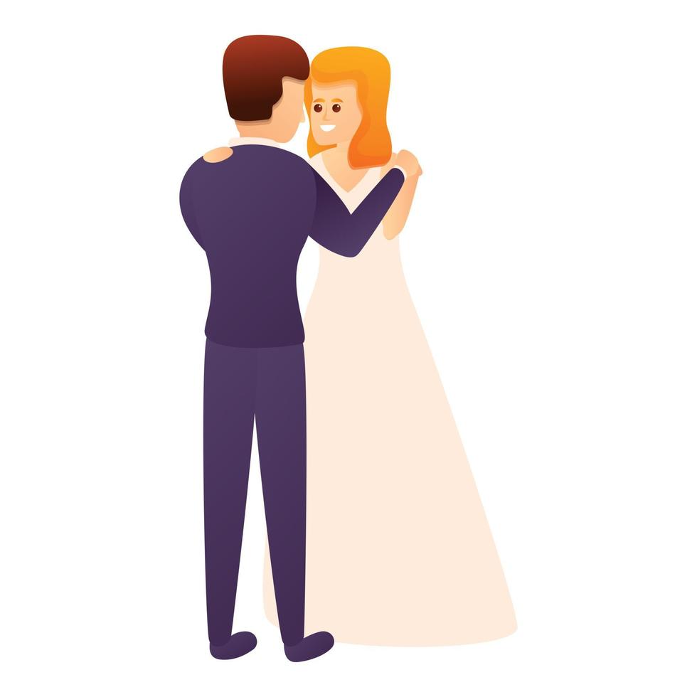 Wedding dancing icon, cartoon style vector