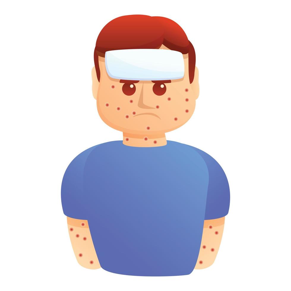 Chicken pox rash icon, cartoon style vector