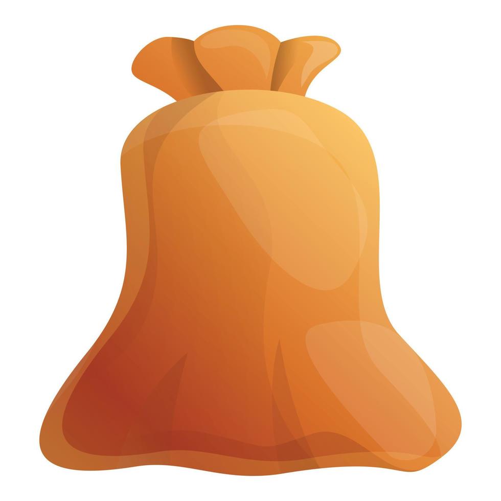Textile sack icon, cartoon style vector