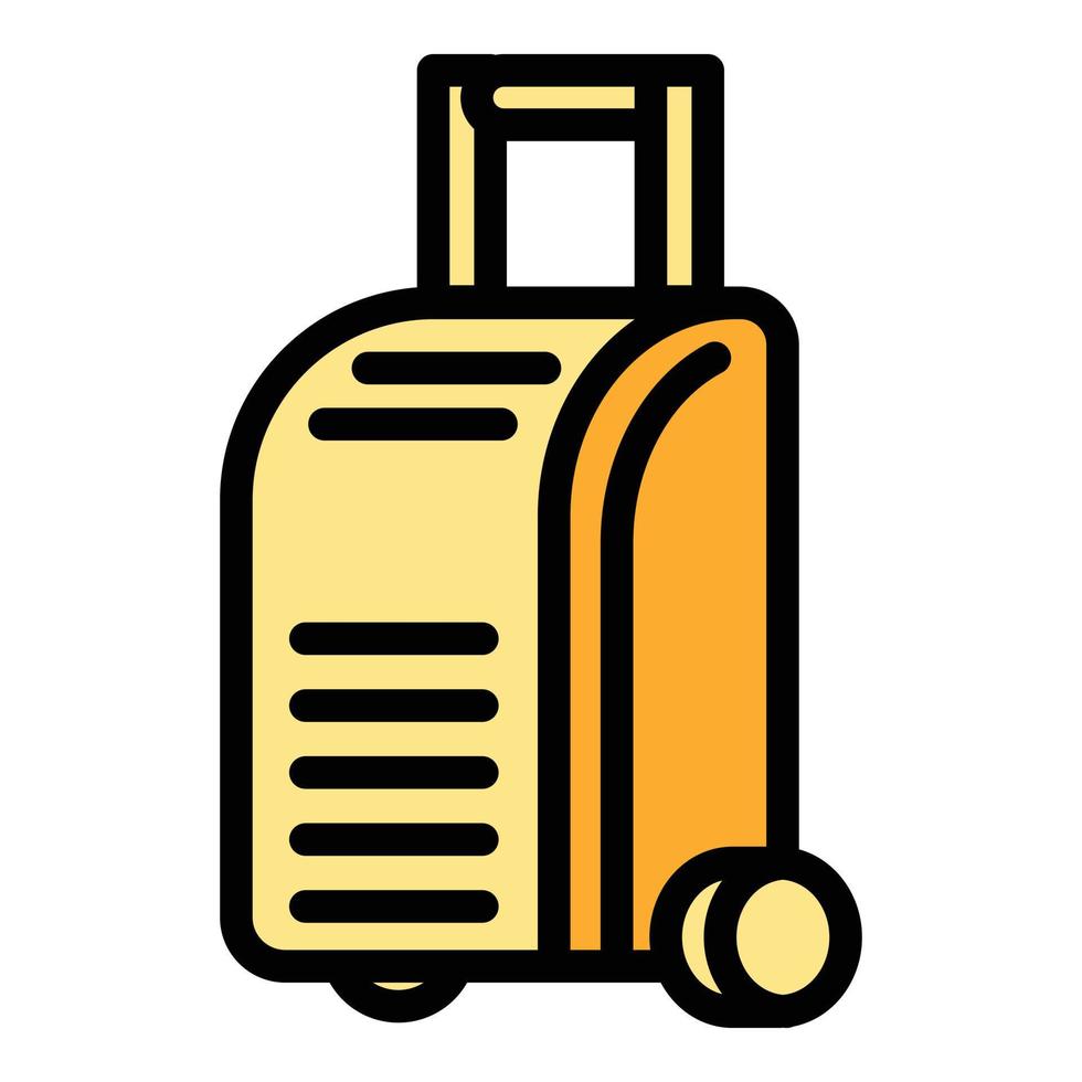 icono de bolsa de viaje, estilo de esquema vector