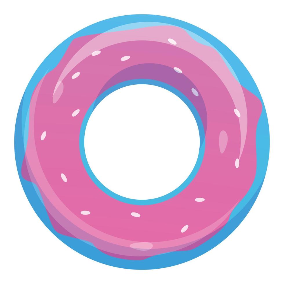 Donut inflatable ring icon, cartoon style vector