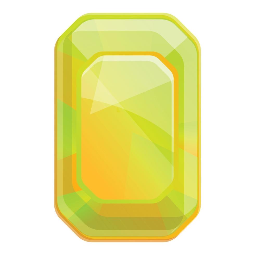 Yellow emerald icon, cartoon style vector