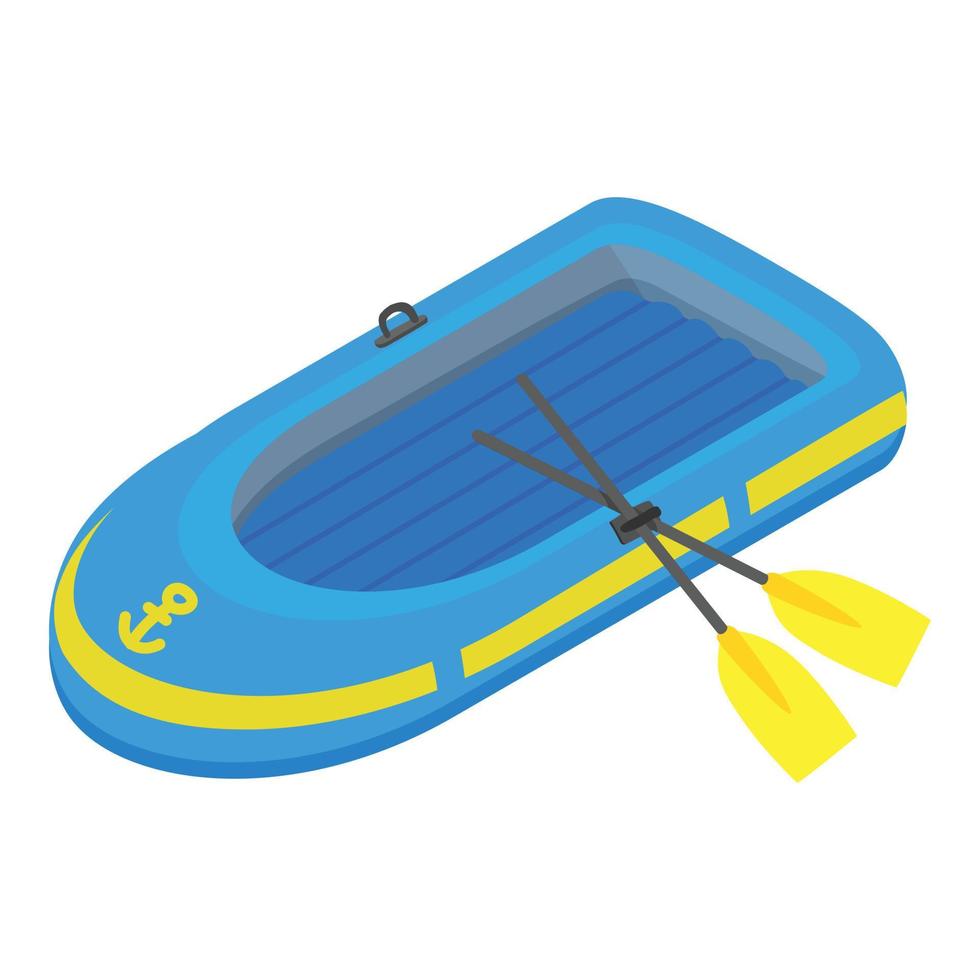 Rubber boat icon, isometric style vector