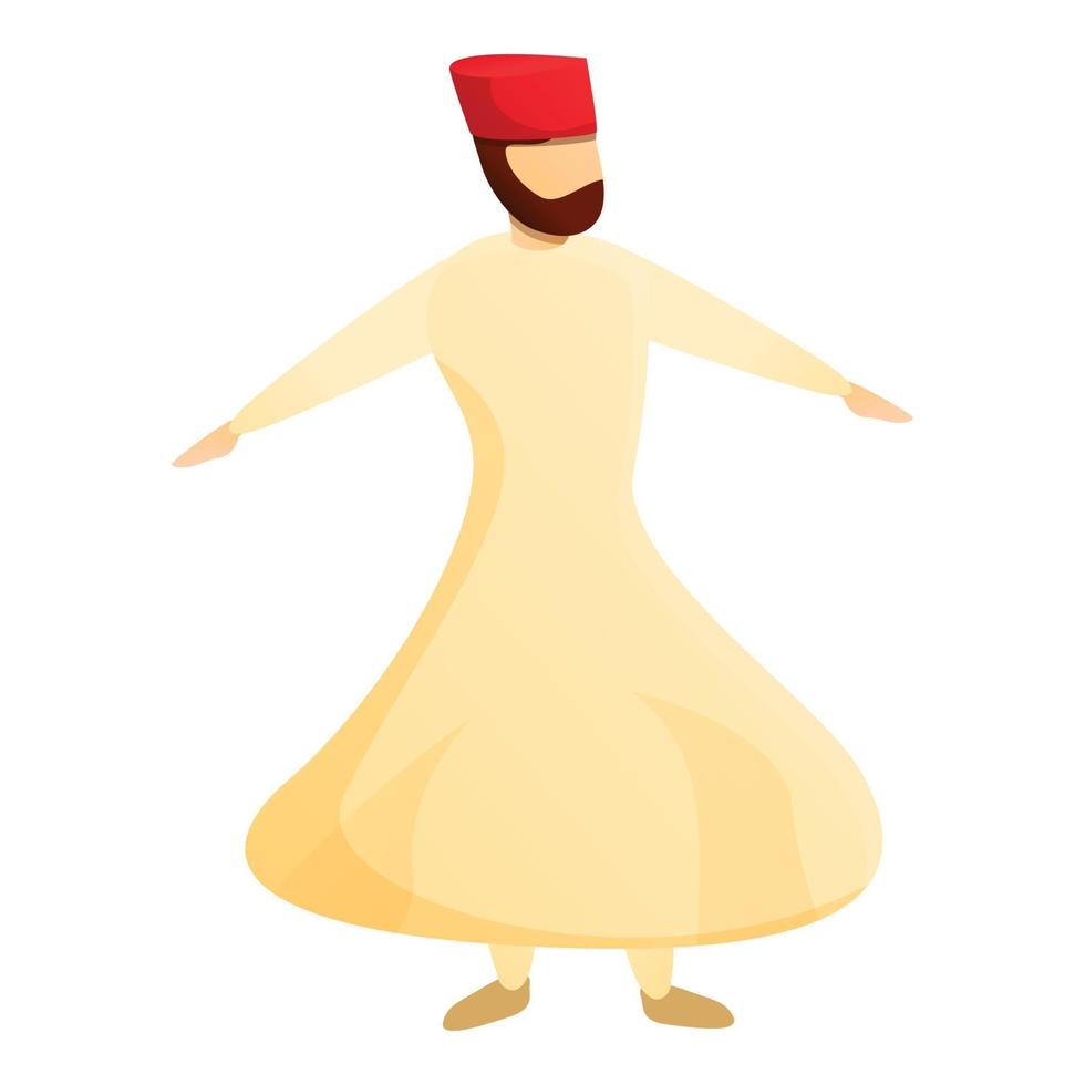 Turkey man icon, cartoon style vector