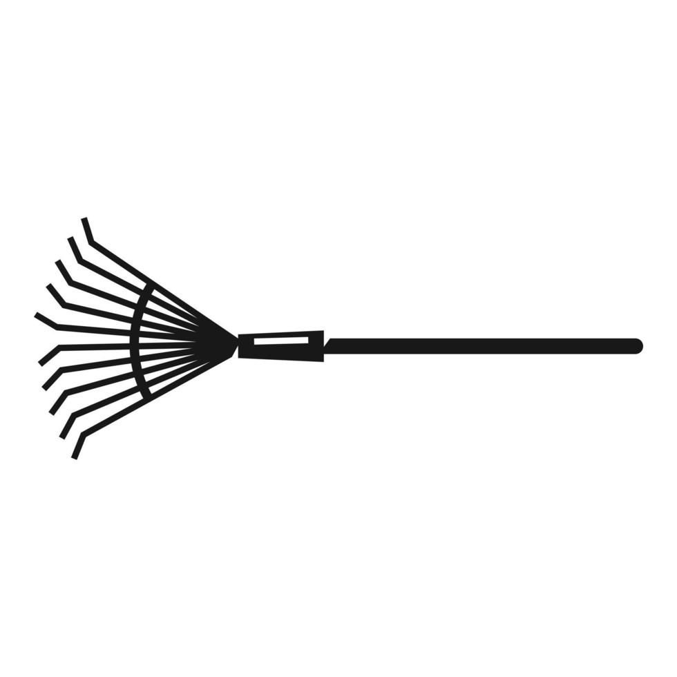 Leaf rake icon, simple style vector
