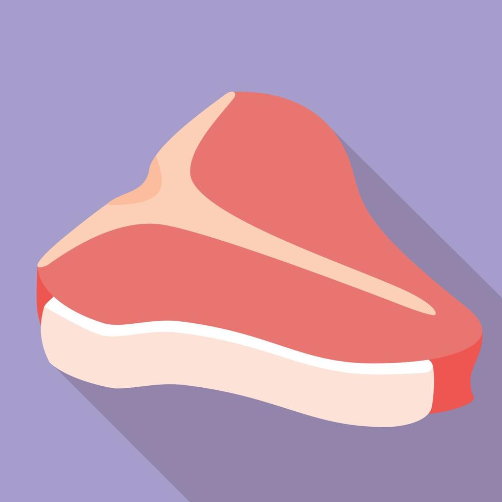 T-bone steak icon, flat style vector