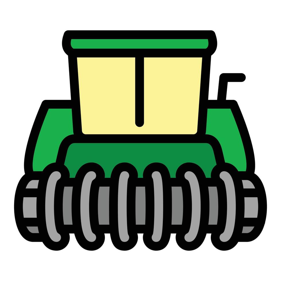 Farm combine icon, outline style vector