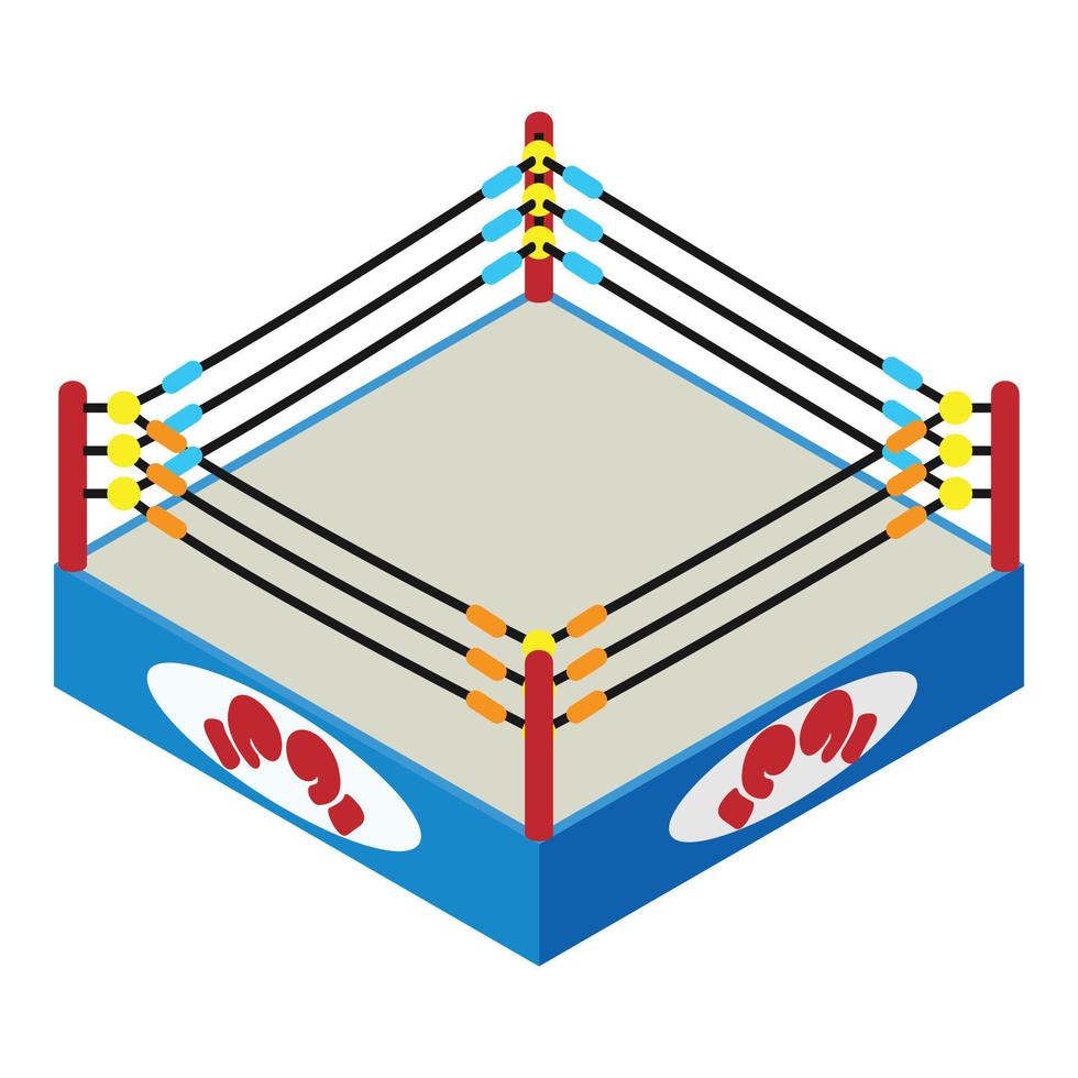 Boxing arena icon, isometric style vector