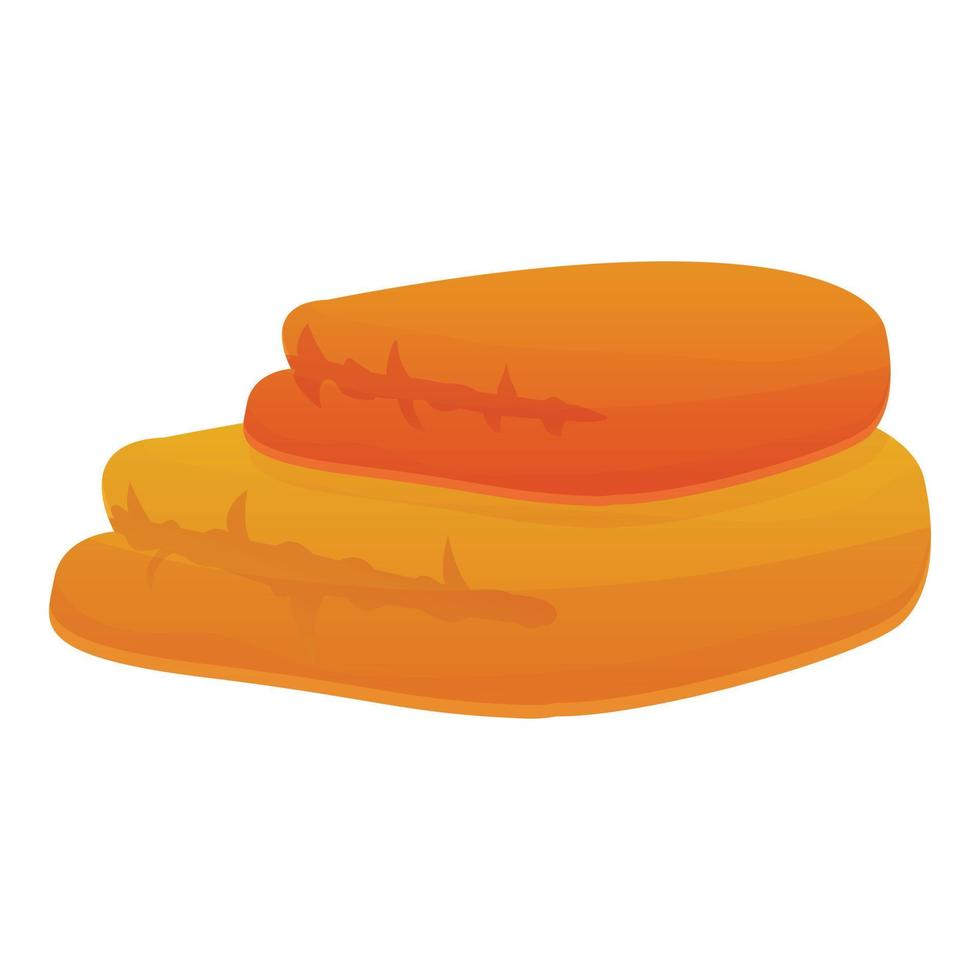 Orange pillow icon, cartoon style vector