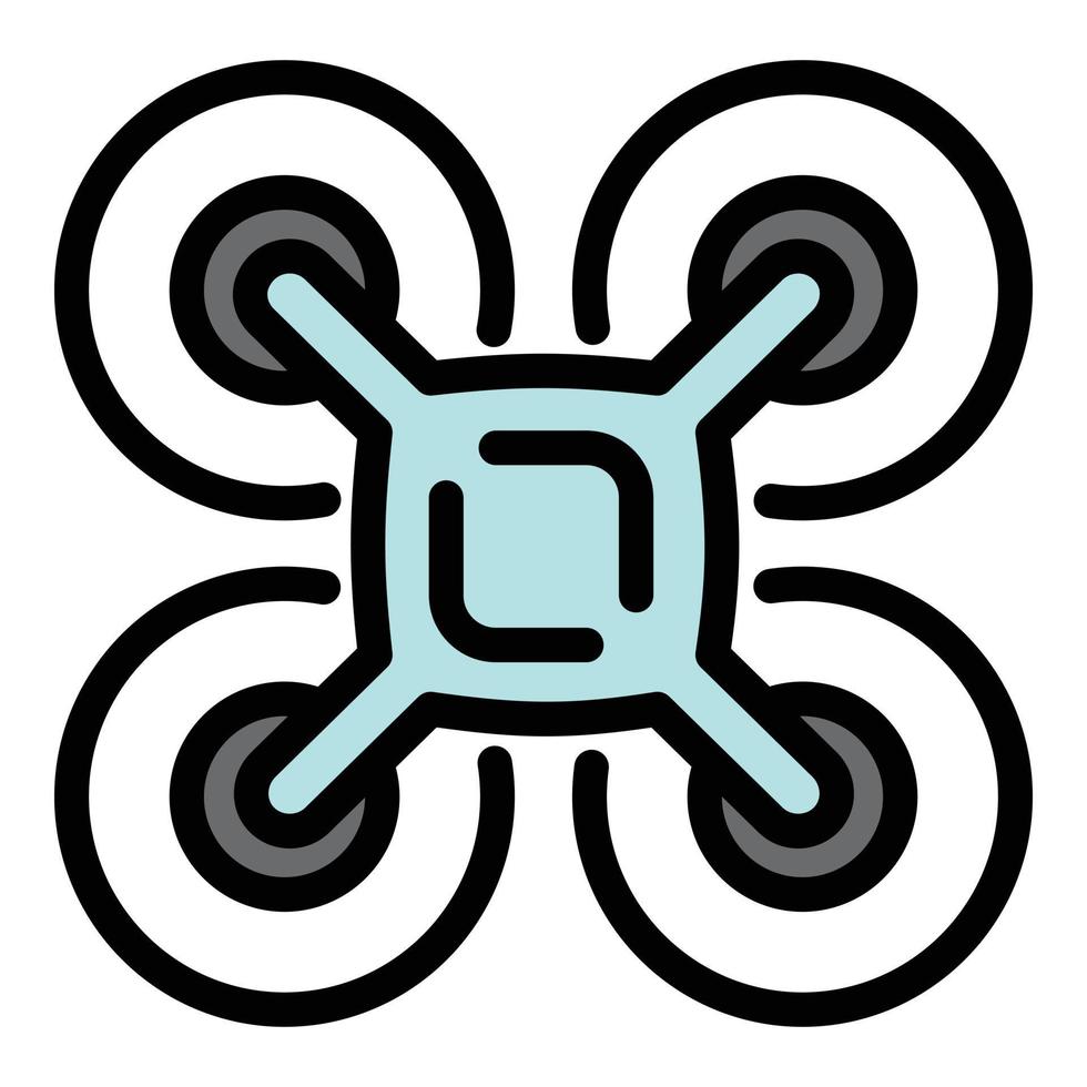 Flight drone icon, outline style vector