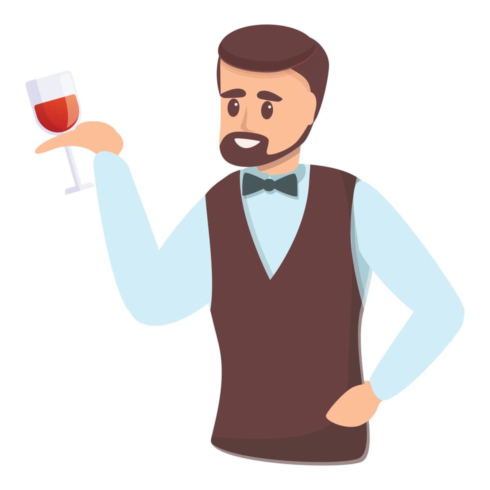 icono de sommelier de viñedo, estilo de dibujos animados vector