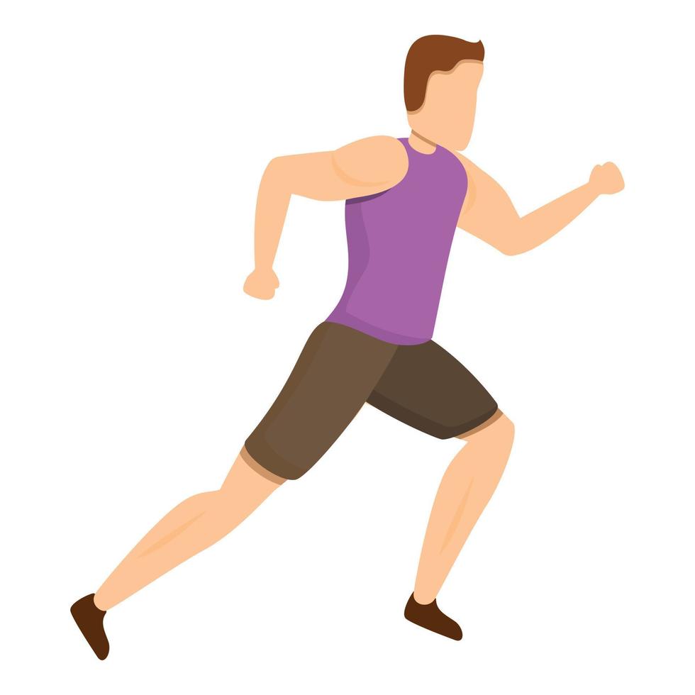 Tracker morning running icon, cartoon style vector