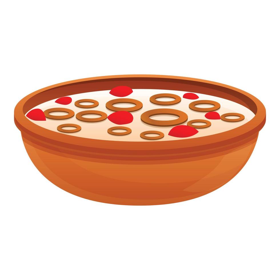 icono de copos de cereal de leche de fruta, estilo de dibujos animados  14223007 Vector en Vecteezy