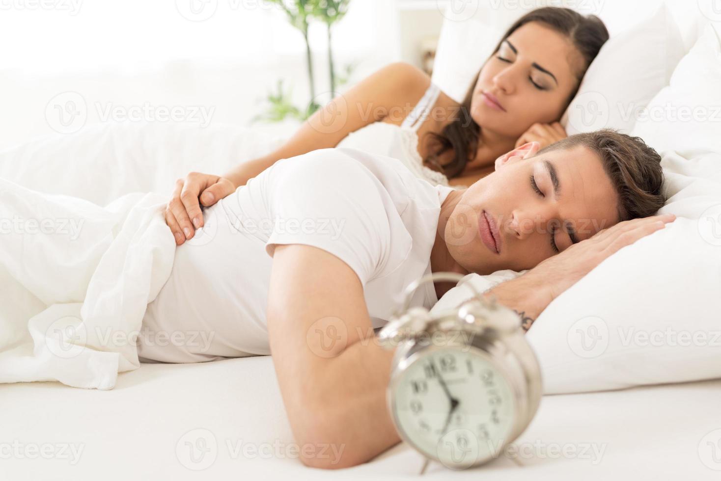 Sleeping Couple In Bed photo