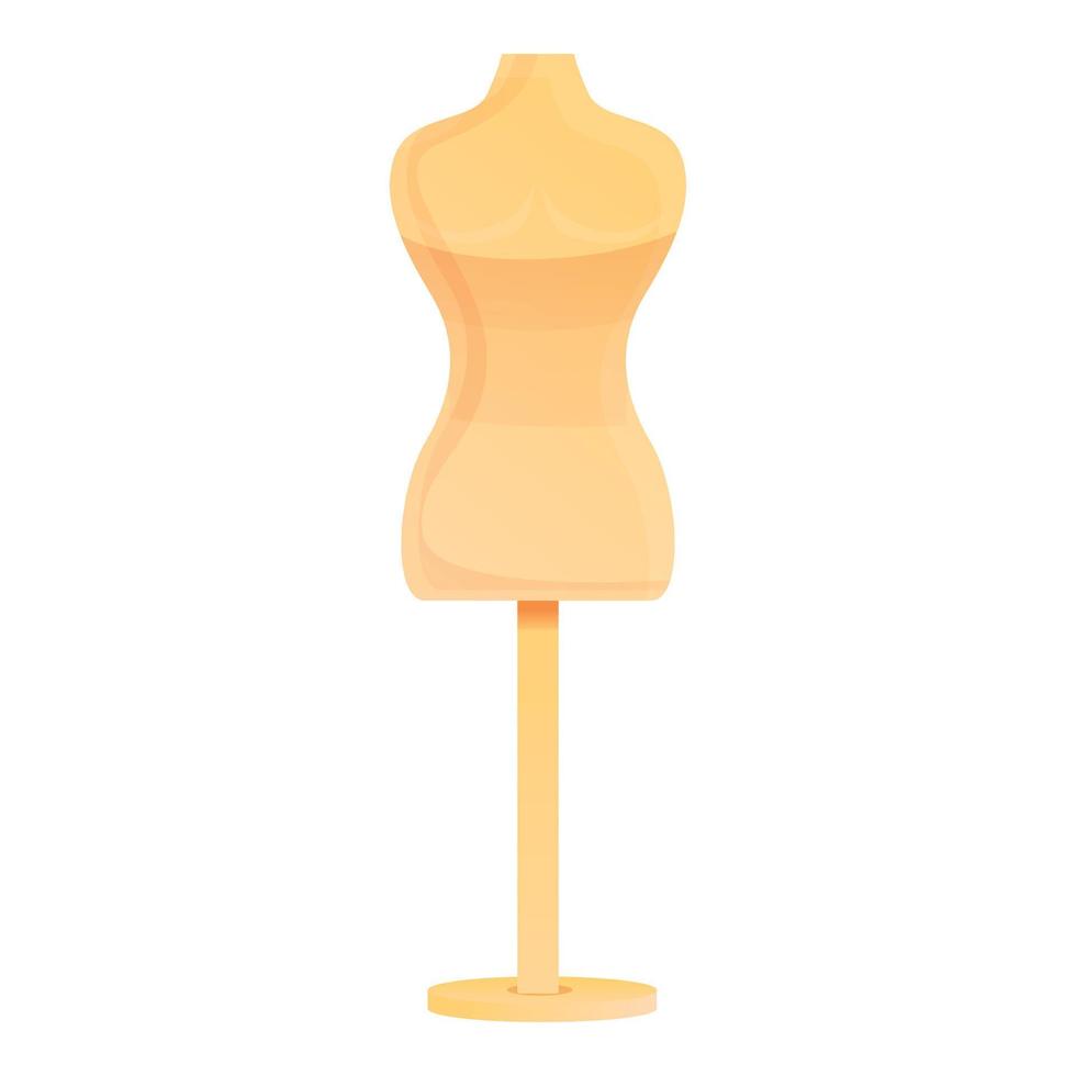 Wood bust mannequin icon, cartoon style vector