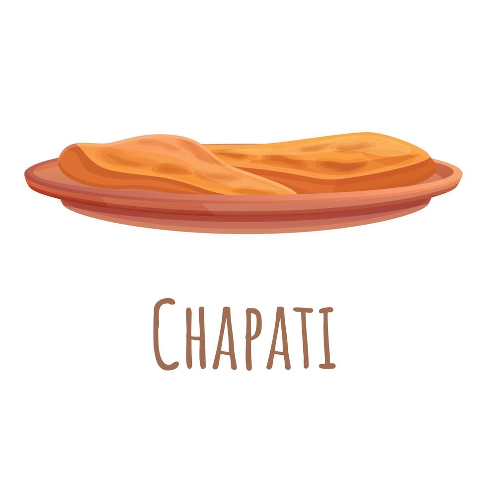 Chapati icon, cartoon style vector