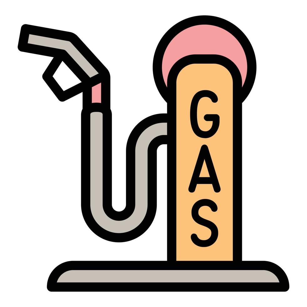 Gas station icon, outline style vector