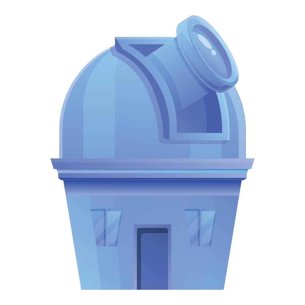 Observatory building icon, cartoon style vector