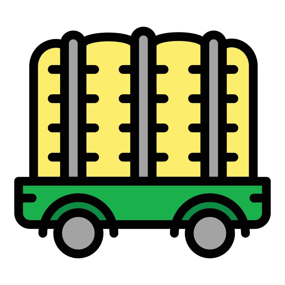 Harvest trailer icon, outline style vector