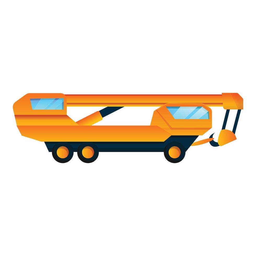 Big vehicle crane icon, cartoon style vector