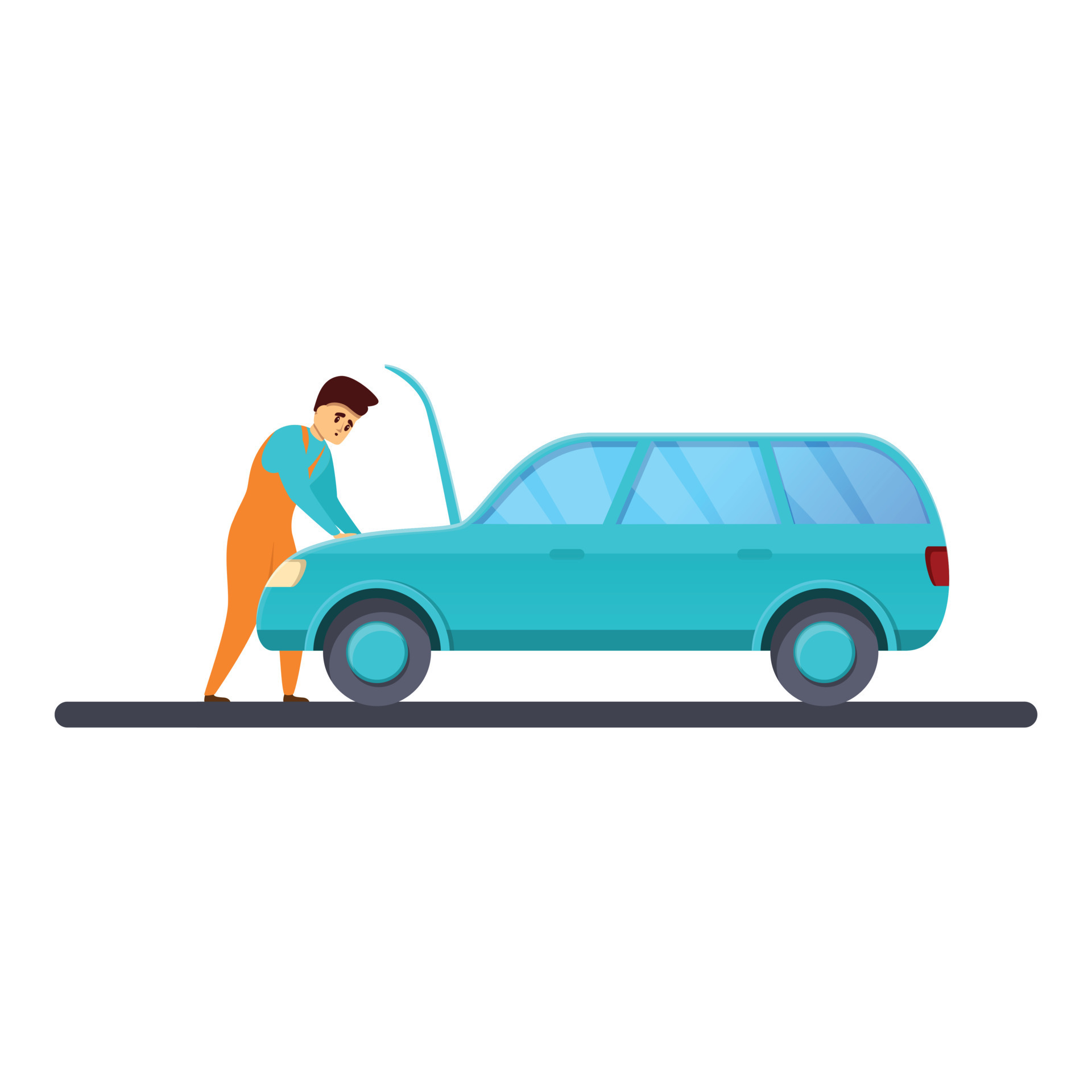 icono de reparación de automóviles mecánicos, estilo de dibujos