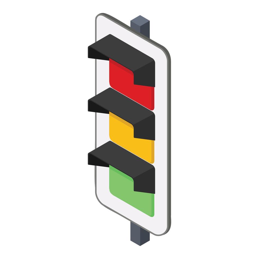 Led traffic lights icon, isometric style vector