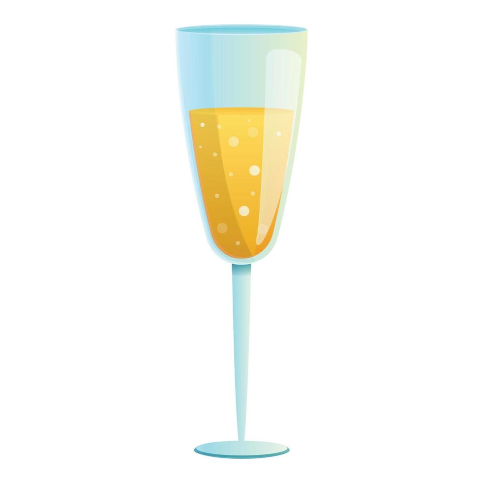 icono de copa de champán de fiesta, estilo de dibujos animados vector