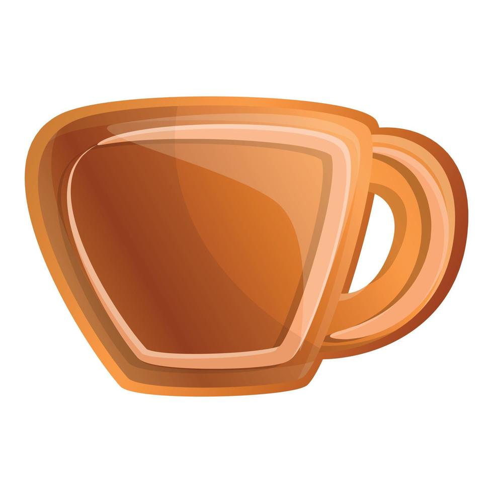 Cup gingerbread icon, cartoon style vector