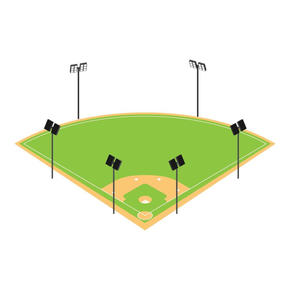 icono de campo de béisbol, estilo isométrico vector